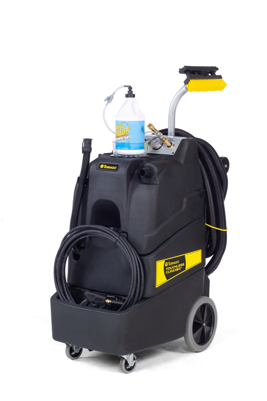 Tornado Touchless Restroom Cleaning Machine, 15 Gallon, Adjustable 500 PSI, 40' Solution Hose, 25' Vacuum Hoses, Chemical Metering - TP490-G15-U
