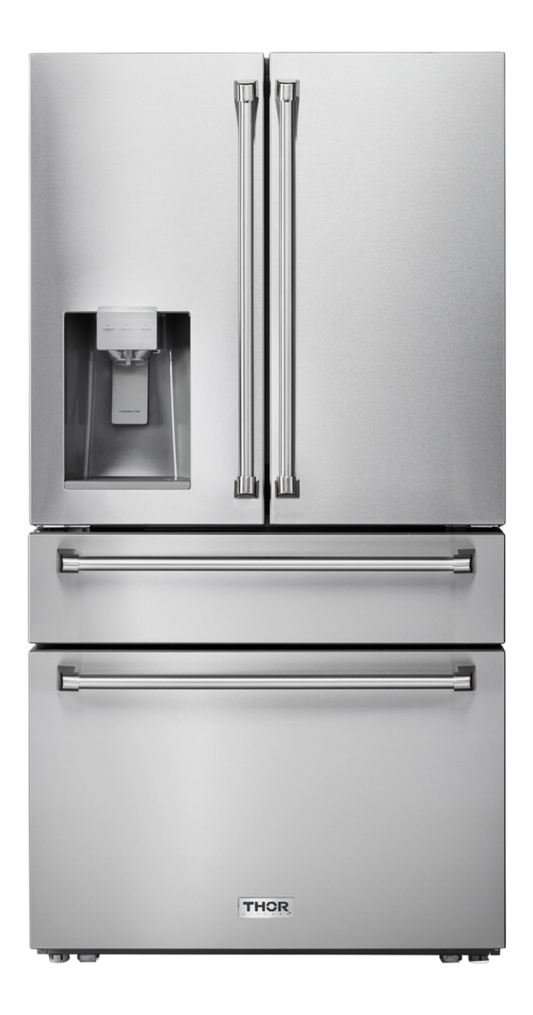 Thor Kitchen 36 Inch Professional French Door Refrigerator with Ice and Water Dispenser - TRF3601FD