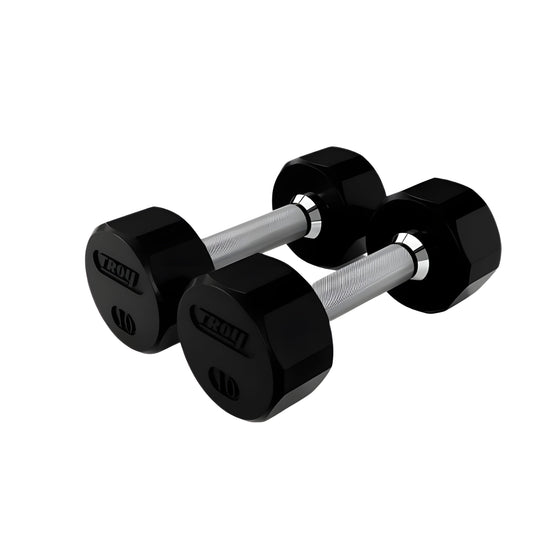 Troy TSD-R 12-Sided Rubber Encased Dumbbell Sets (5 lb Increments) - TSD-005-025R