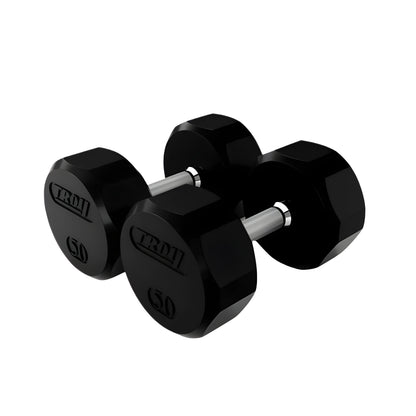 Troy TSD-R 12-Sided Rubber Encased Dumbbell Sets (5 lb Increments) - TSD-005-025R