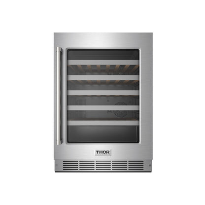 Thor Kitchen 24-Inch Single Zone Wine Cooler, 46 Wine Bottle Capacity – TWC24US