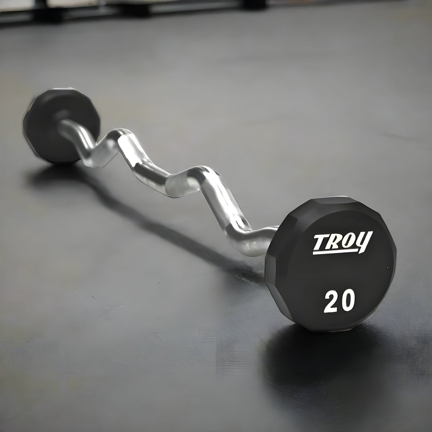 TROY  20-110 lb 12-Sided Urethane Fixed Curl Barbell Set -TZB-020-110U