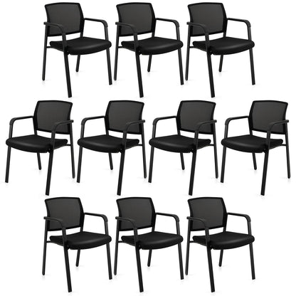 Tangkula Conference Room Chairs, Stackable Office Guest Chairs - 3*CB10544DK-2