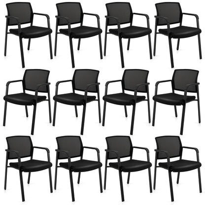 Tangkula Conference Room Chairs, Stackable Office Guest Chairs - 3*CB10544DK-2