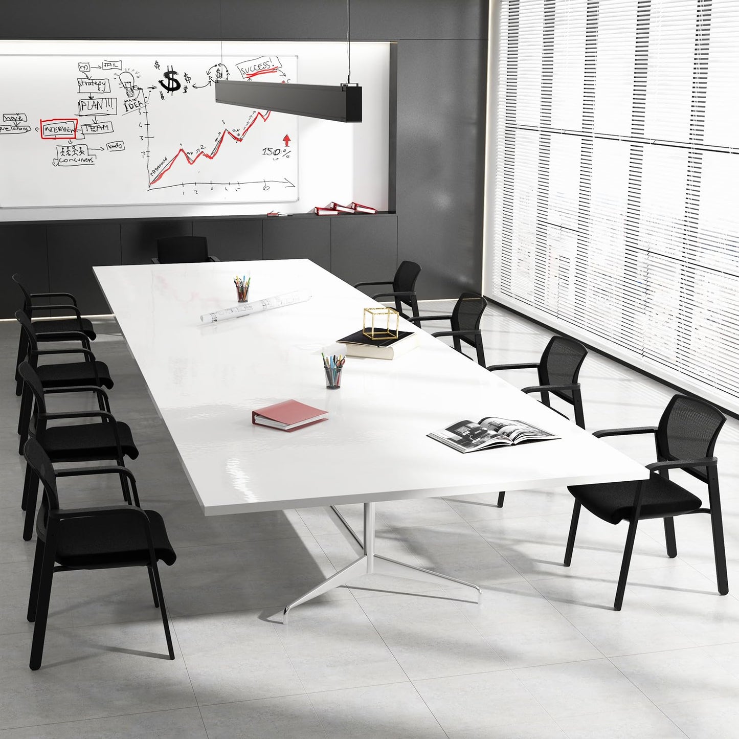 Tangkula Conference Room Chairs, Stackable Office Guest Chairs - 3*CB10544DK-2