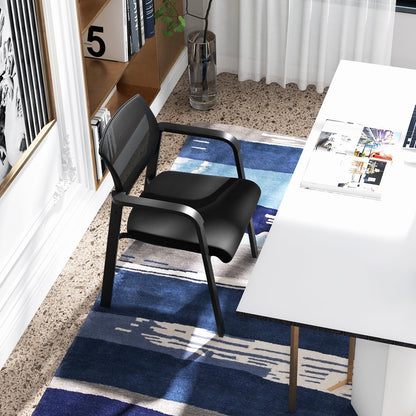 Tangkula Conference Room Chairs, Stackable Office Guest Chairs - 3*CB10544DK-2