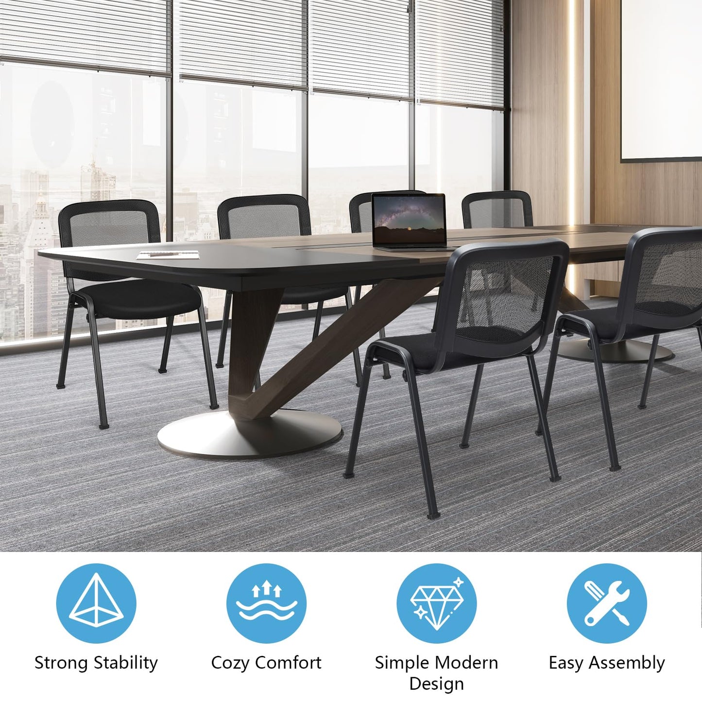 Tangkula Set of 5/10/15 Conference Chairs with Upholstered Seat - HW61922