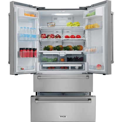 Thor Kitchen Appliance Package - 36 in. Gas Range, Refrigerator, Dishwasher - AP-LRG3601U-2