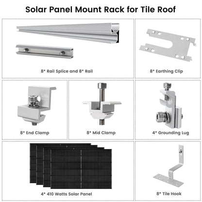 410 Watt Monocrystalline Solar Panel (4 Packs) With Solar Panel Mount Rack - Backyard Provider