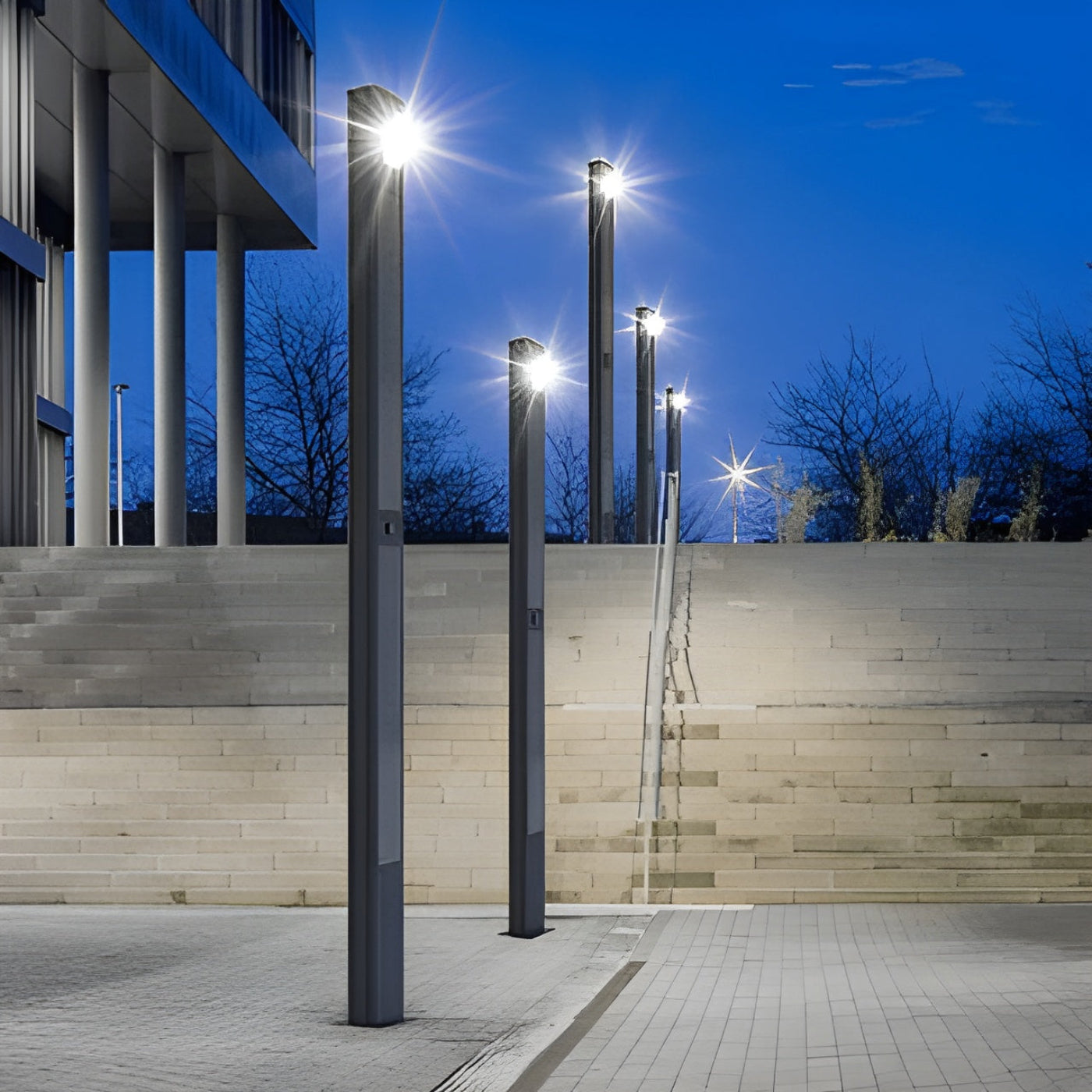 AVS Energy Solar Urban Light 60 Watt 9000 Lumens 5000K Black Housing Pathway Lighting Landscape Light Solar Resistant Bollard Light - AVS-TOTEM-60W