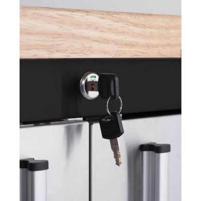 Trinity TLS-7205 72x19 Black & Stainless Steel Rolling Workbench - TLS-7205