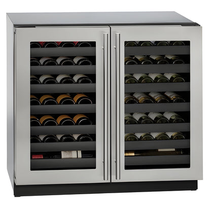 U-Line - 36" 3000 Series Dual-Zone Wine Refrigerator - U-3036WCWCS-00B