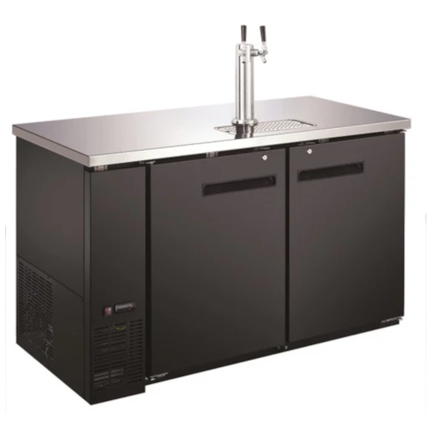 Adcraft USBD-5928/2 U-Star 59" Wide Beer Dispenser with Double Tap Tower - USBD-5928/2
