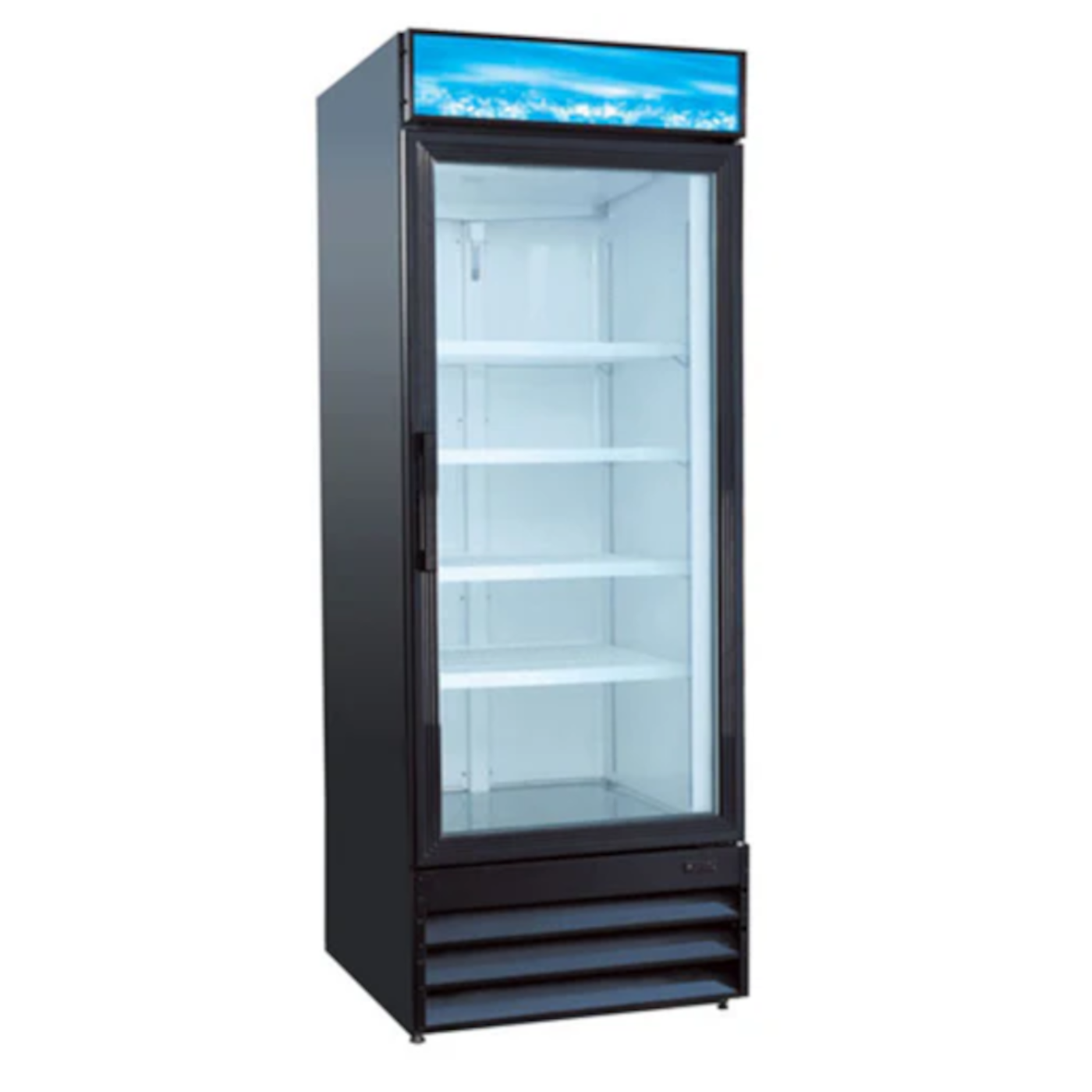 Adcraft USRFS-1D/B U-Star Single Section Glass Door Merchandiser Refrigerator -  USRFS-1D/B