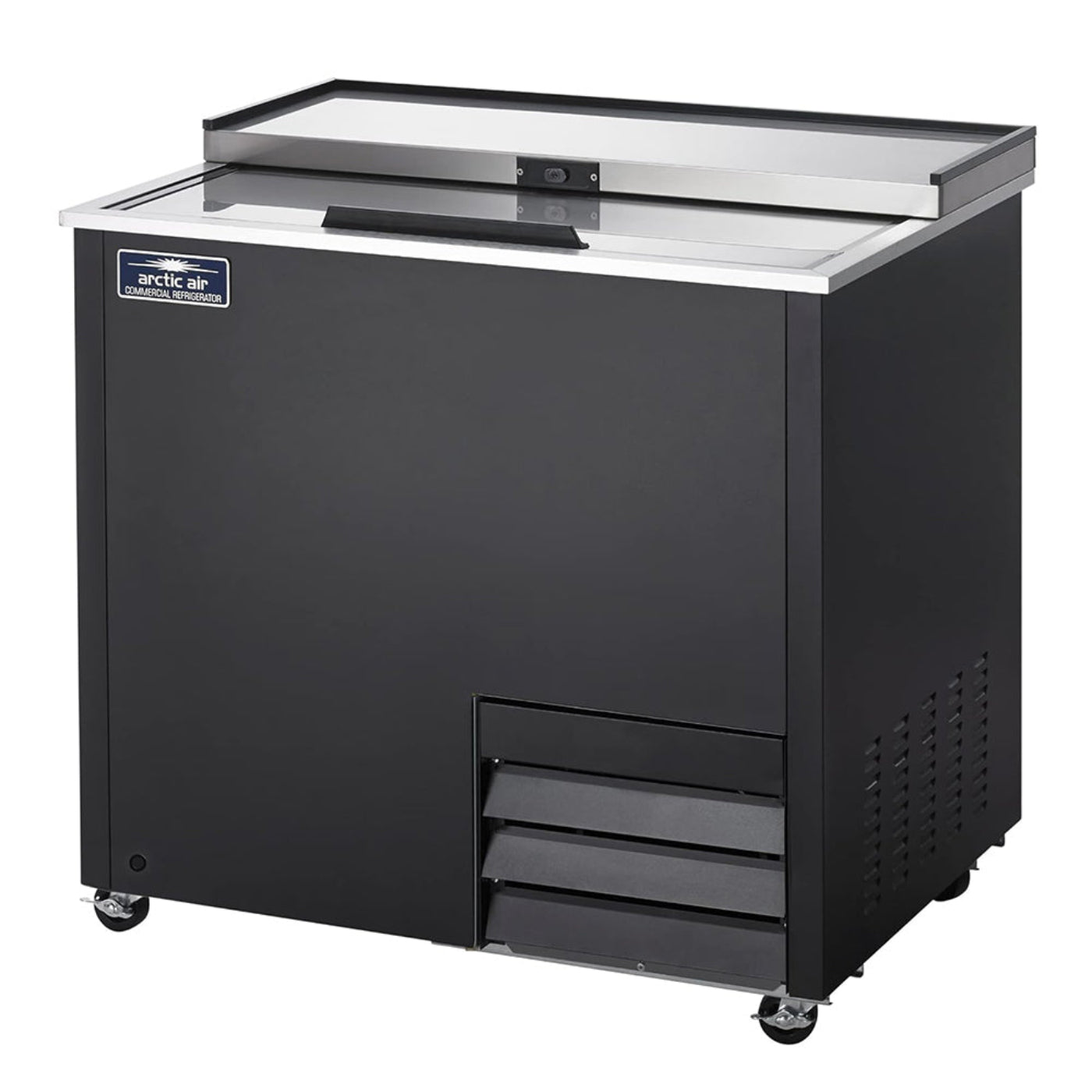 Arctic Air AGF36 36" Black Glass Froster with Sliding Lid - AGF36