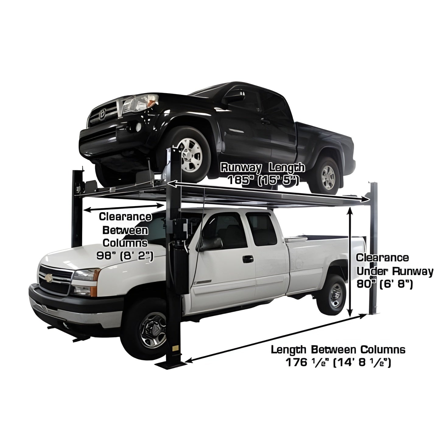 Atlas Garage PRO8000EXT-L 8,000 lb Extra Tall/Extra Long 4-Post Lift - ATEXH-PRO8000EXT-L-FPD