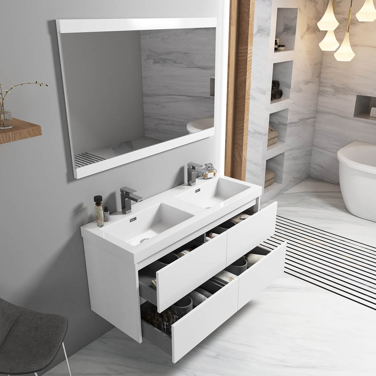 Blossom Valencia 48 Inch Bathroom Double Vanity - V8016 48 01D