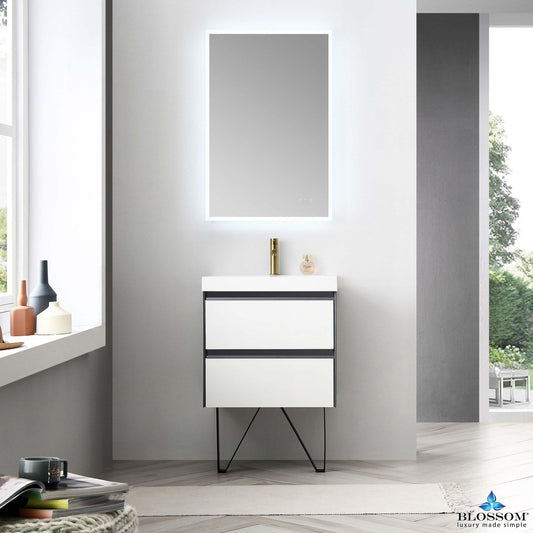 Blossom Berlin – 24 Inch Vanity – Glossy White & Glossy Grey - V8019 24 01