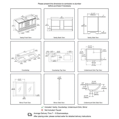 Blossom Copenhagen 60″ Bathroom Vanity - V8027 60 01