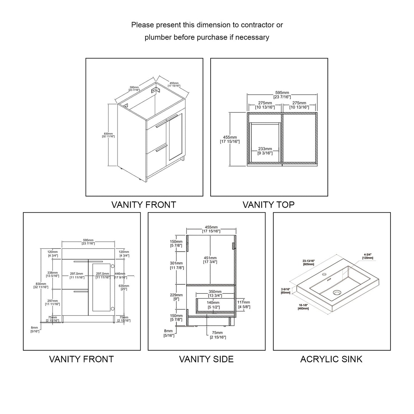 Blossom Hanover 24″ Bathroom Vanity - V8029 24 01