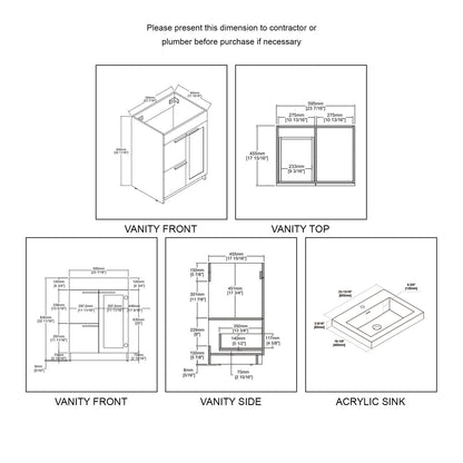 Blossom Hanover 24″ Bathroom Vanity - V8029 24 01