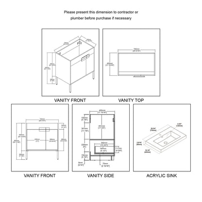 Blossom Bari 30″ Bathroom Vanity - V8030 30 01 CH