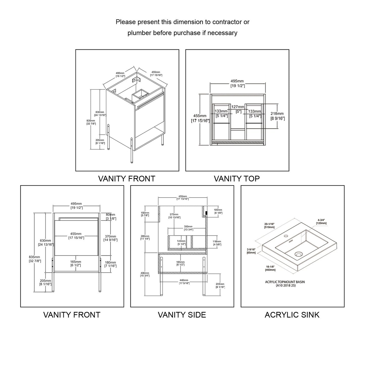Blossom Turin 20″ Bathroom Vanity - V8031 20 01