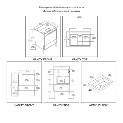 Blossom Turin 24″ Bathroom Vanity - V8031 24 01