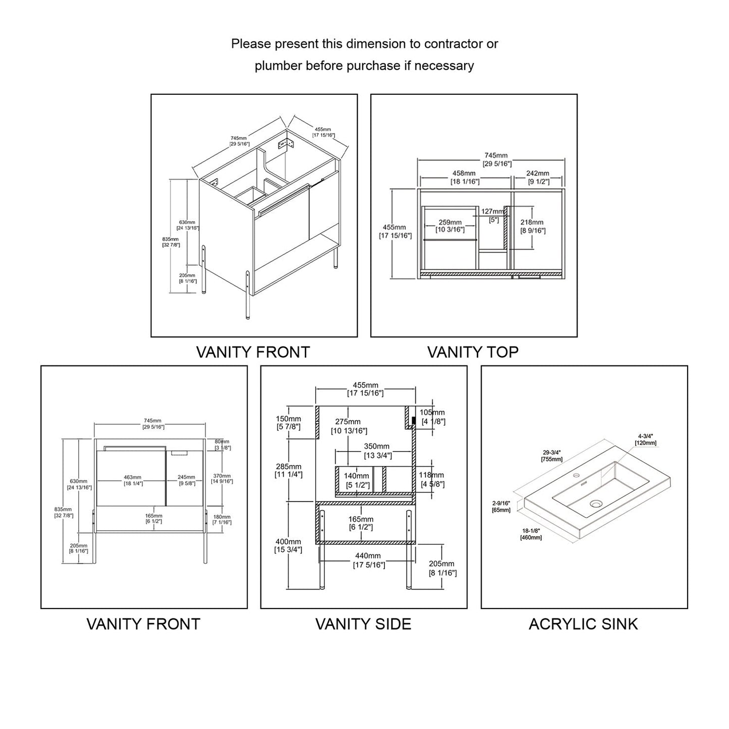 Blossom Turin 30″ Bathroom Vanity - V8031 30 01