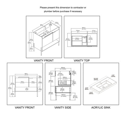 Blossom Turin 36″ Bathroom Vanity - V8031 36 01