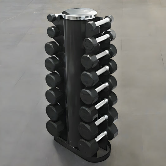 Troy 12-Sided Dumbbells with Vertical Rack - VERTPAC-TSDR25