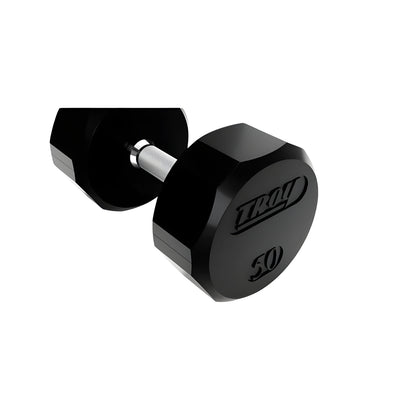 Troy 12-Sided 3-50lb Dumbbells with Rack - VERTPAC-TSDR50G