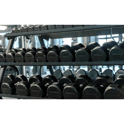 Troy  12-Sided Dumbbells & Rack Set - VERTPAC-TSDR75
