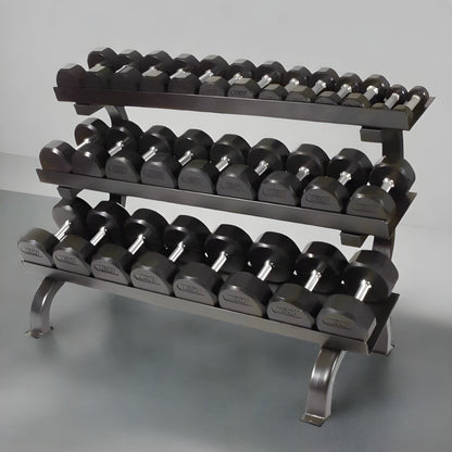 Troy  12-Sided Dumbbells & Rack Set - VERTPAC-TSDR75