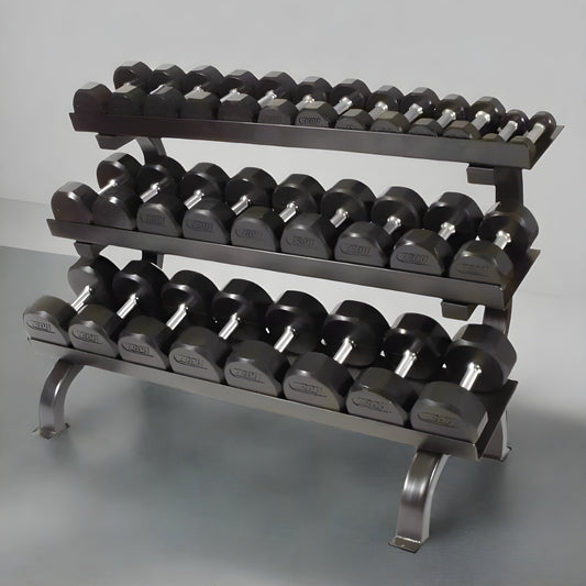 Troy  12-Sided Dumbbells & Rack Set - VERTPAC-TSDR75