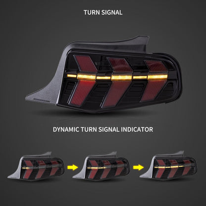 Auxbeam LED Tail Lights Assembly With Amber Sequential Turn Signal Smoked For 2010-2012 Ford Mustang 5th Gen (S-197 II) Pre-Facelift - ZC000161