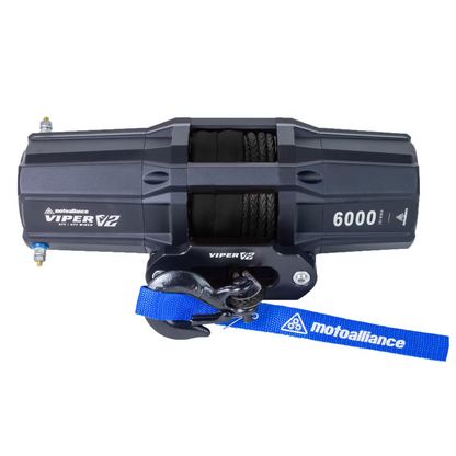 MotoAlliance Viper V2 ATV/UTV Winch 6000lbs New - VT6000_BL