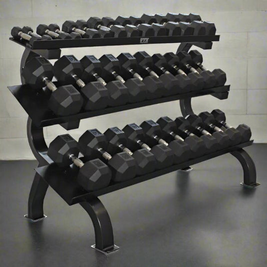 TROY VTX by Troy VERTPAC-SDR75 Rubber Dumbbell Set with Shelf Rack - VERTPAC-SDR75
