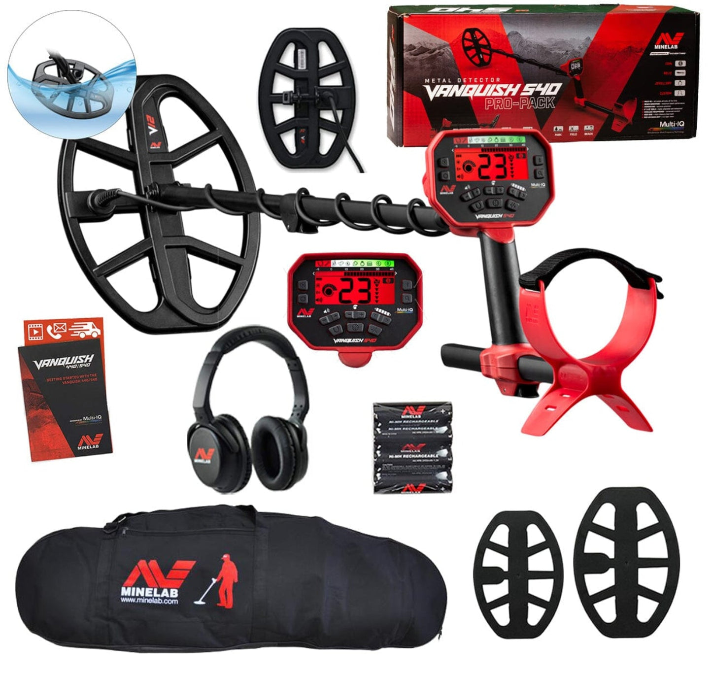 Minelab Vanquish 540 Pro-Pack Metal Detector with Minelab Carry Bag - 3820-0004-mfg-m02