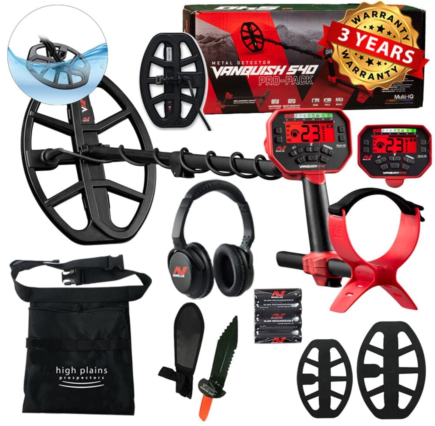 Minelab Vanquish 540 Pro-Pack Metal Detector Discovery Bundle - 3820-0004-bundle