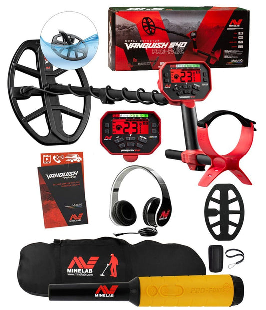 Minelab Vanquish 540 Metal Detector with Pro-Find 35 Pointer, and Carry Bag - 3820-0003-mfg-m06