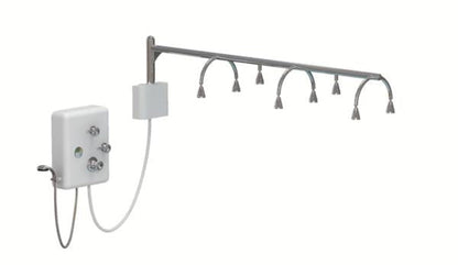 Touch America Stationary Neptune Wet Table and 8-Head Vichy Shower Deluxe Package - 82030+22003-0100