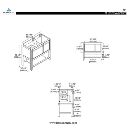 Blossom Vienna 36 Inch Bathroom Vanity - V8021 36 01