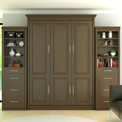 Queen Murphy Bed w/ Storage Cabinets, Walnut, by Leto Muro