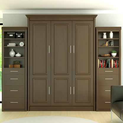 Queen Murphy Bed w/ Storage Cabinets, Walnut, by Leto Muro