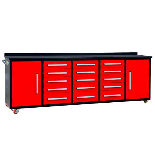 Chery Industrial 10ft 15-Drawer Storage Workbench with Wheels - SUIWB10152RDAC