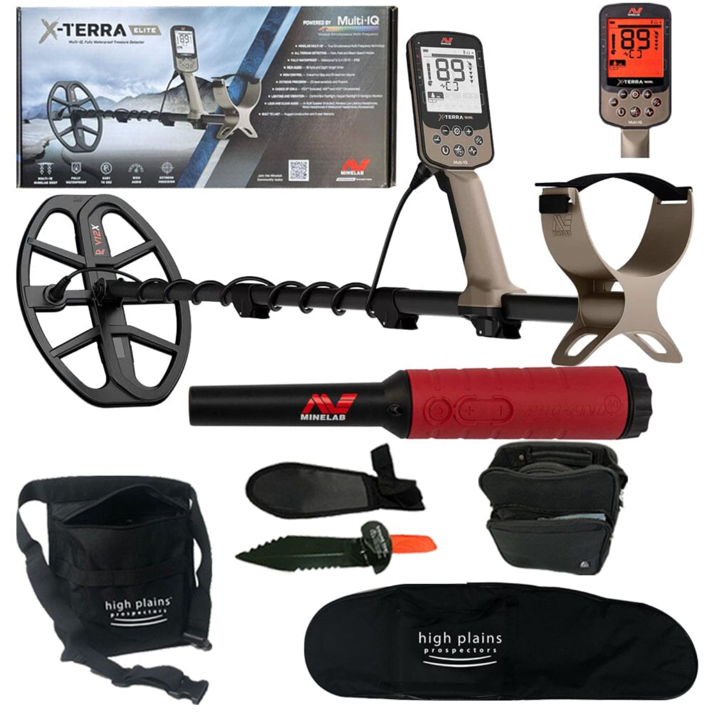 Minelab X-Terra Elite Metal Detector with FREE Pro-Find 40 Pinpointer and Gear - 3707-0002-PF40-free-gear-bundle