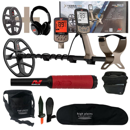 Minelab X-Terra Elite Expedition Pack with Two Coils V8X, V12X Coils + ML85 Wireless Headphones with Pro-Find 40, Free Gear - 3707-0003-pf40-free gear-bundle