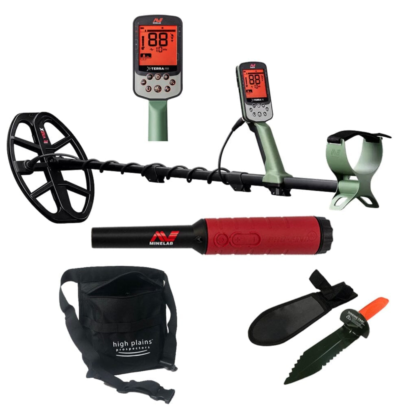 Minelab X-Terra Pro Metal Detector, ML85 Wireless Headphones, Pro-Find 40 Pinpointer with Free Gear - 3707-0001-PF40-ML85-free-gear-bundle