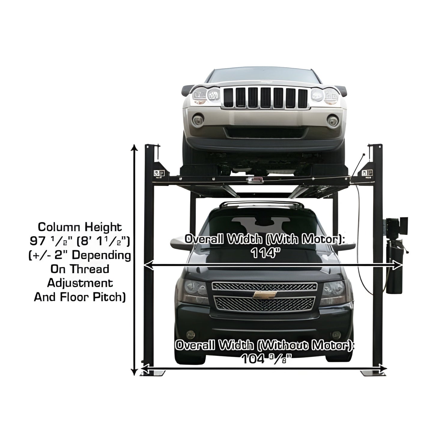 Atlas Garage PRO8000EXT 8,000 lb Extra Tall 4-Post Lift - ATEXH-PRO8000EXT-FPD